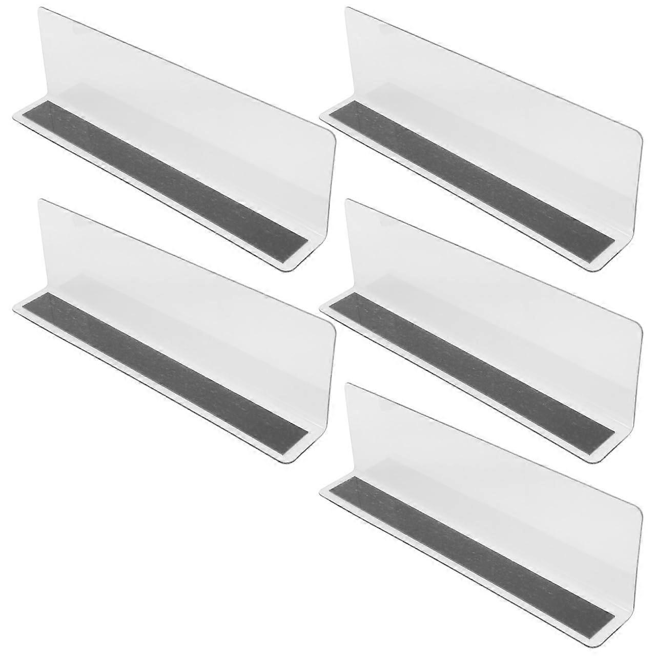 Clear PVC Divider Shelf Set, 5 Pieces for Supermarket Organization, Durable Plastic, Easy Installation, Multi-Functional Storage Solution