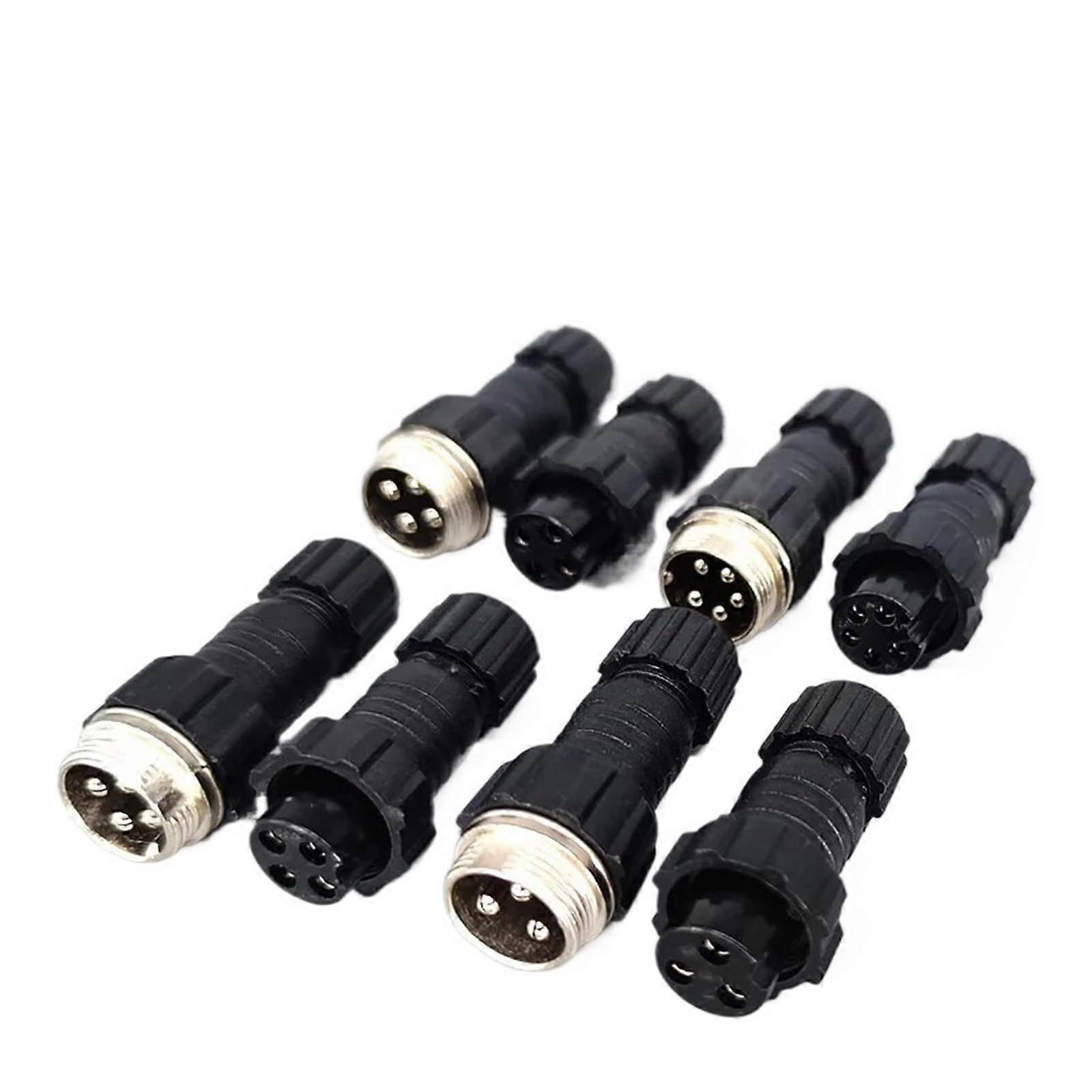 5Sets GX16 Connector M16 Back Nut Docking Male&Female and Socket 2/3/4pin 5pin 6pin7pin8pin9pin LIUZIIHAYIN(Docking 6P)