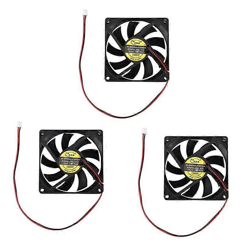 AD-3X DC 12V 0.18A 2 Pin Connector PC Computer Case Cooling Fan 80X80mm