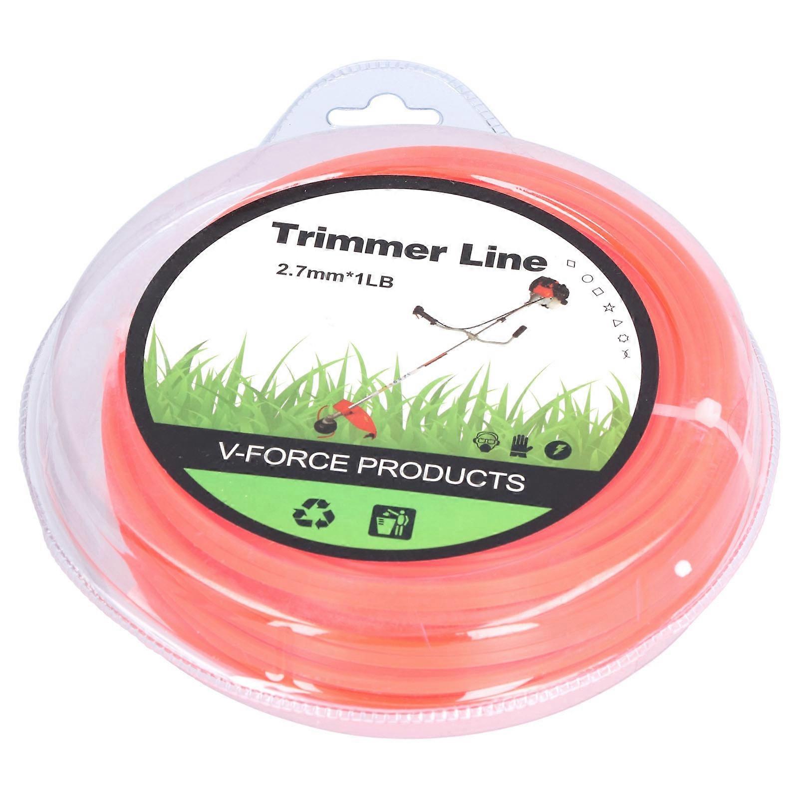 String Trimmer Replacement Line High Flexibility Easily Install Use Wear Resistant Mowing Nylon Trimmer Rope for MowersRed 2.7 Quadrate