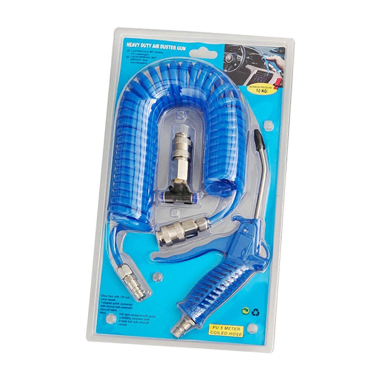 Air Blow Duster Set for Truck Air Compressor with 5M Coil PU Hose and 5x8mm Specifications for Efficient Cleaning