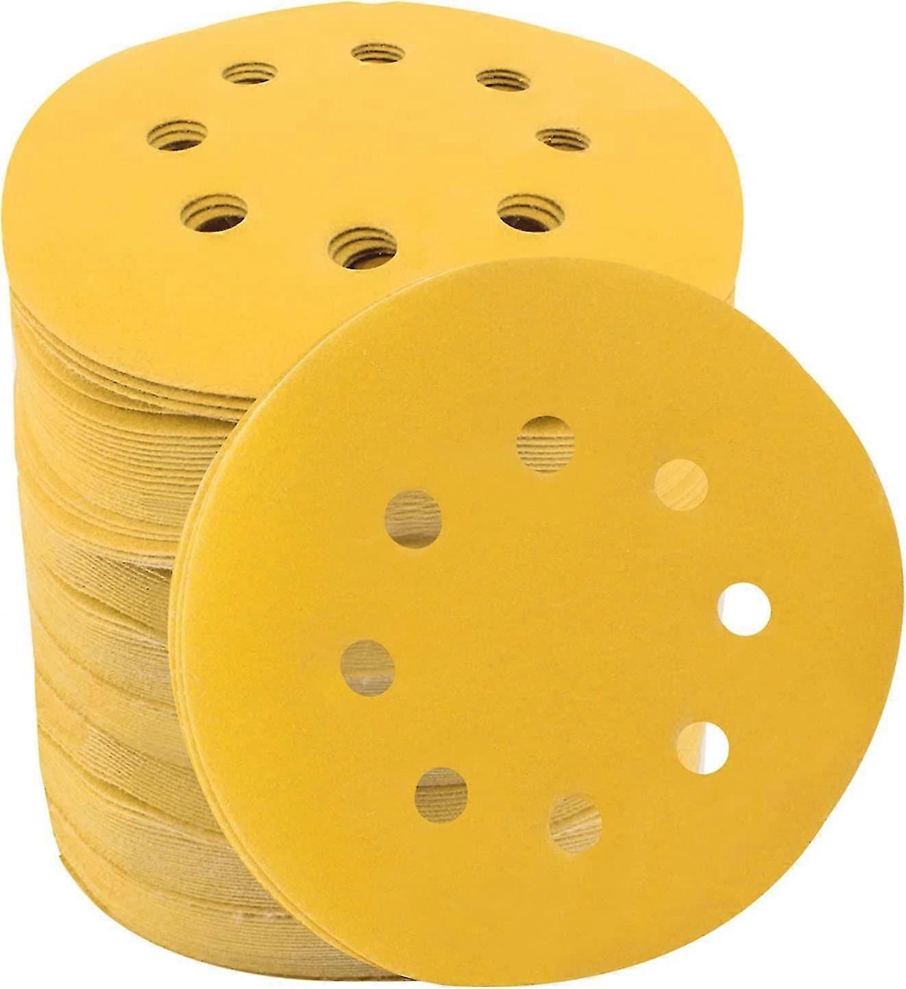 5 Inch Sanding Discs,  320 Grit Sandpaper 8 Hole Hook and Loop Sanding Pads Orbital Sander Sander Paper, 100-Pieces