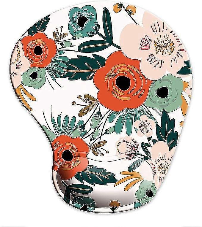 Ergonomic Mouse Pad with Wrist Support, Cute Mouse Pads with Non-Slip Rubber Base for Home Office Working Studying Easy Typing & Pain Relief Orange