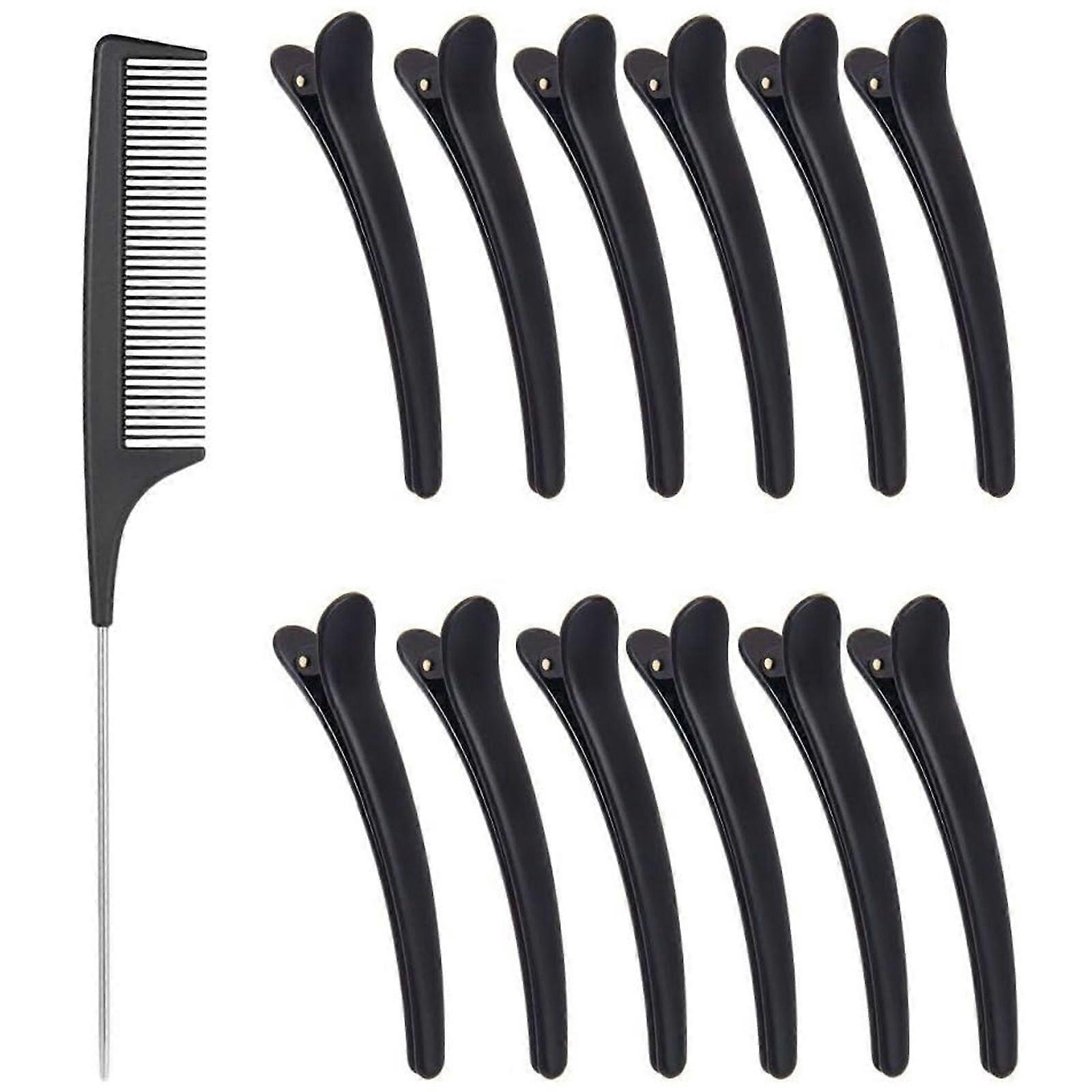 12pcs Hair Sectioning Clips with Professional Anti-static Comb Set