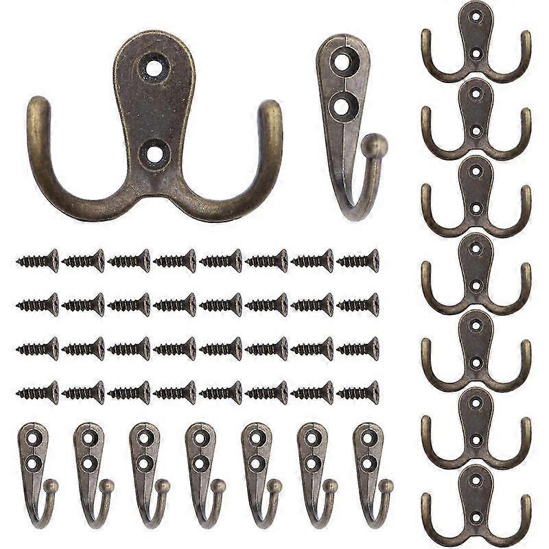 Coat Hooks Set (16 Pcs) - Bronze