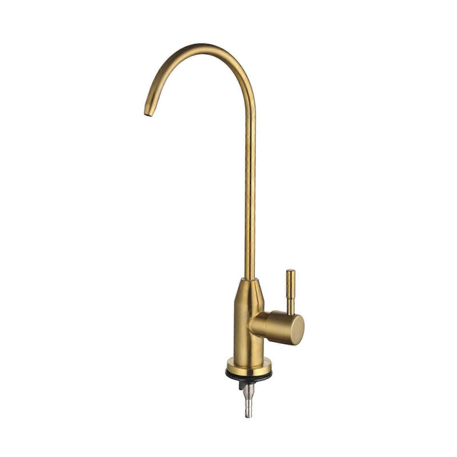 Kitchen Faucets Gooseneck Single Cold Reverse Osmosis Drinking Water Faucet in Gold A Finish