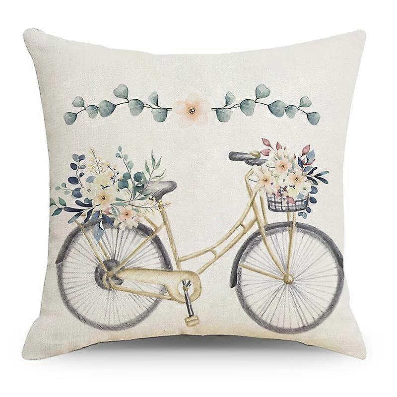 4 pieces of green leaf print throw pillowcases