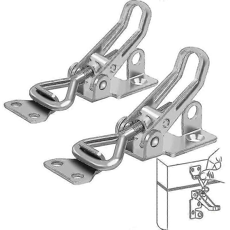 Stainless Steel Toggle Latch, 2 Pieces Metal Toggle Latch, Lever Closing, No Rust, Strong Fixing, Toggle Latch Clamp, For Fixing And Clamping Cabinet