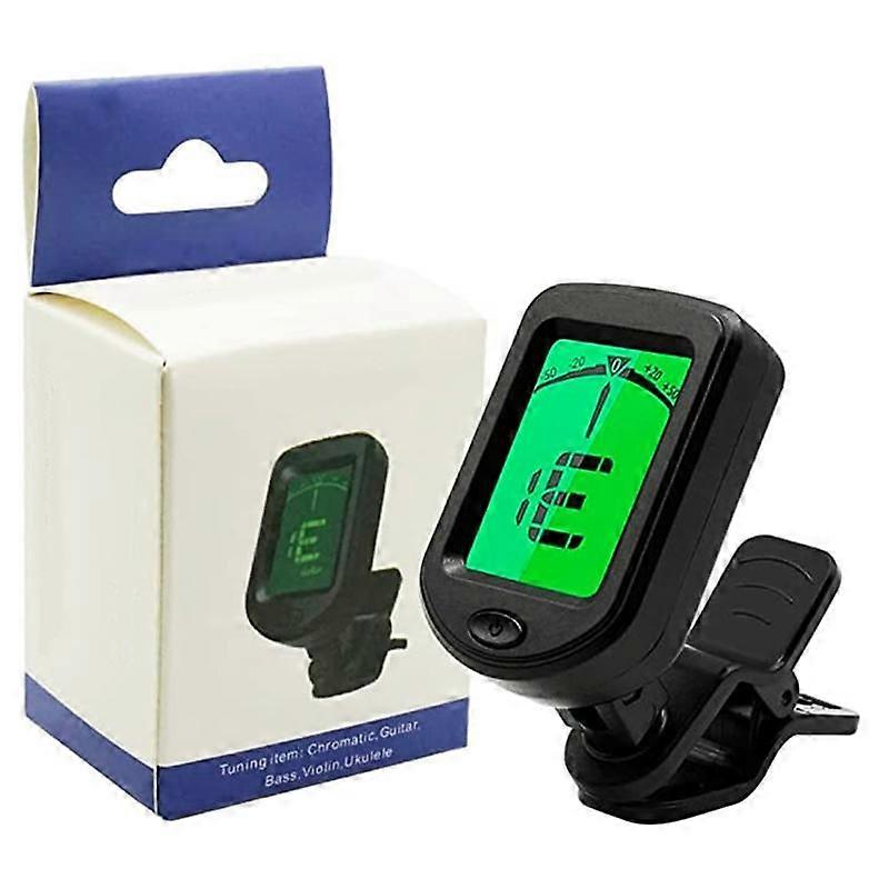 Professional Clip-on Guitar Tuner for Acoustic/Electric Guitar, Ukulele, Violin, Bass, Chromatic Tuning Modes (1 Pack)