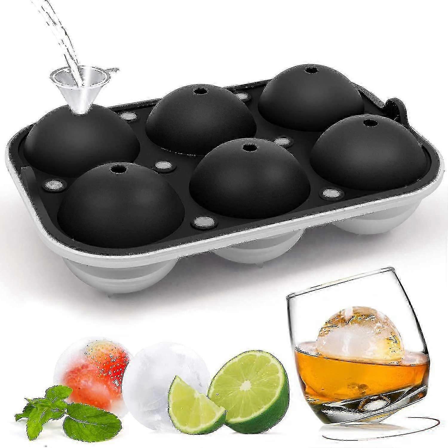 Silicone Ice Cube Mold, Ice Cube Tray, 2.5 Inch Spherical Ice Cube Tray