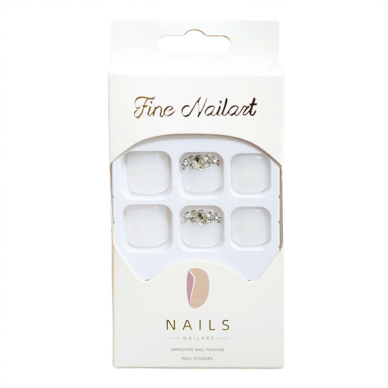 Pearl White Short Fake Toenails Smooth and Non-Grainy Texture Toenails