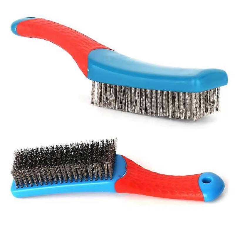 Heavy Duty Stainless Steel Wire Brush With Comfortable Plastic Handle Perfect For Removing Rust, Welding Slag, Dirt, And Paint