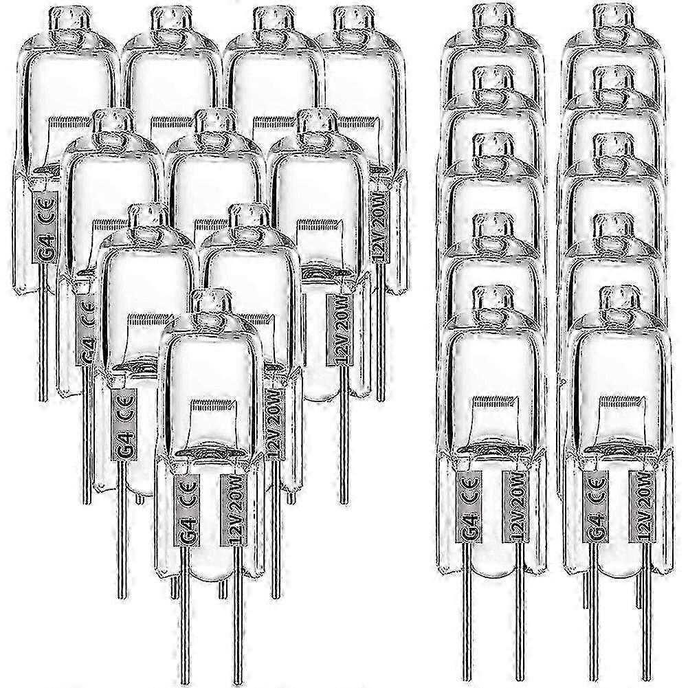 20 stk. G4 halogenpærer, 20W 12V halogenpærer