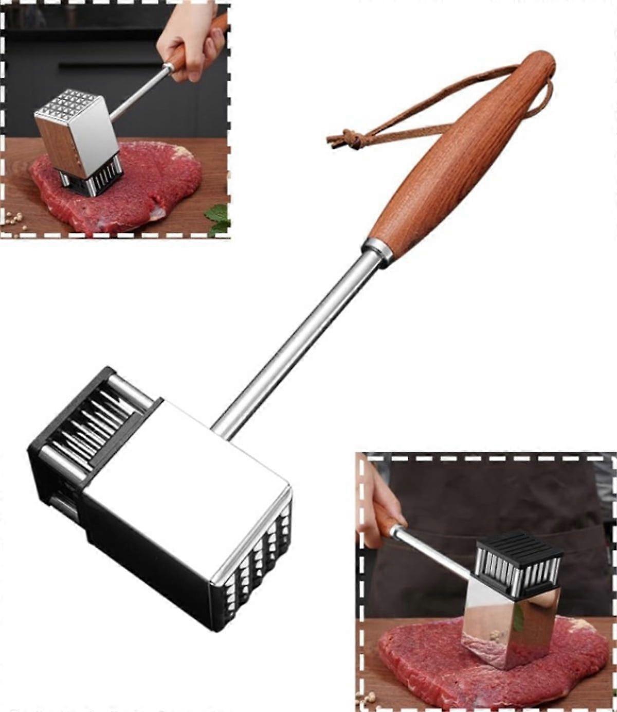 2 In 1 Multi-Function Stainless Steel Meat Hammer Tenderizer