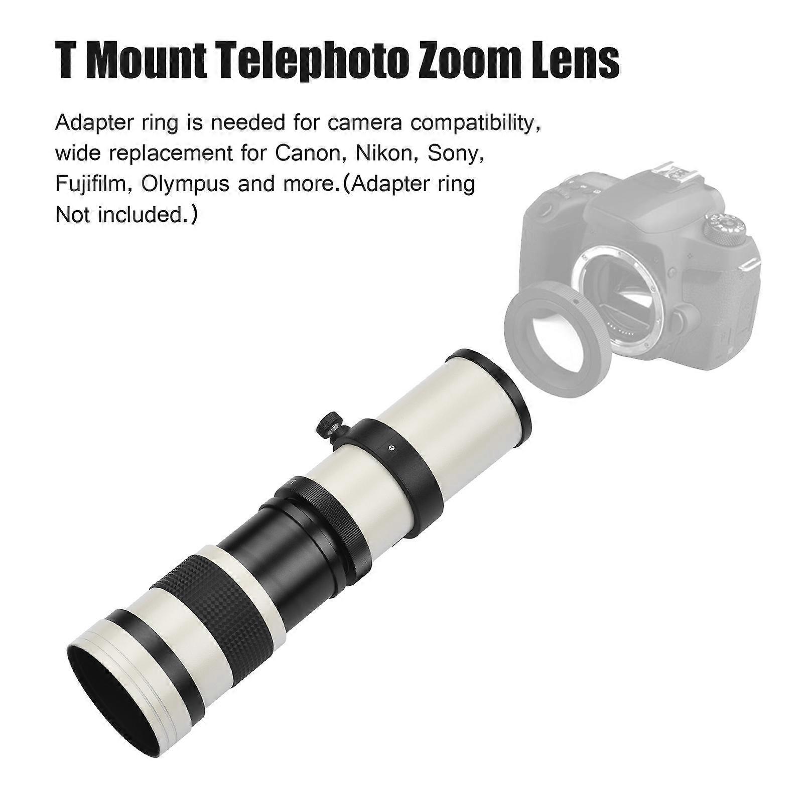 Camera MF Super Telephoto Zoom Lens F/8.3-16 420-800mm T Mount with Universal 1/4 Thread Replacement for DSLR and SLR Cameras