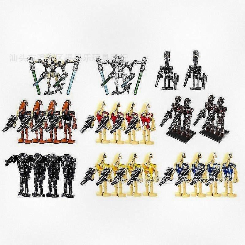 Buildable Droid Figures Set for Desktop Decor, Mini Action Toys for Fans, Creative Blocks Kit