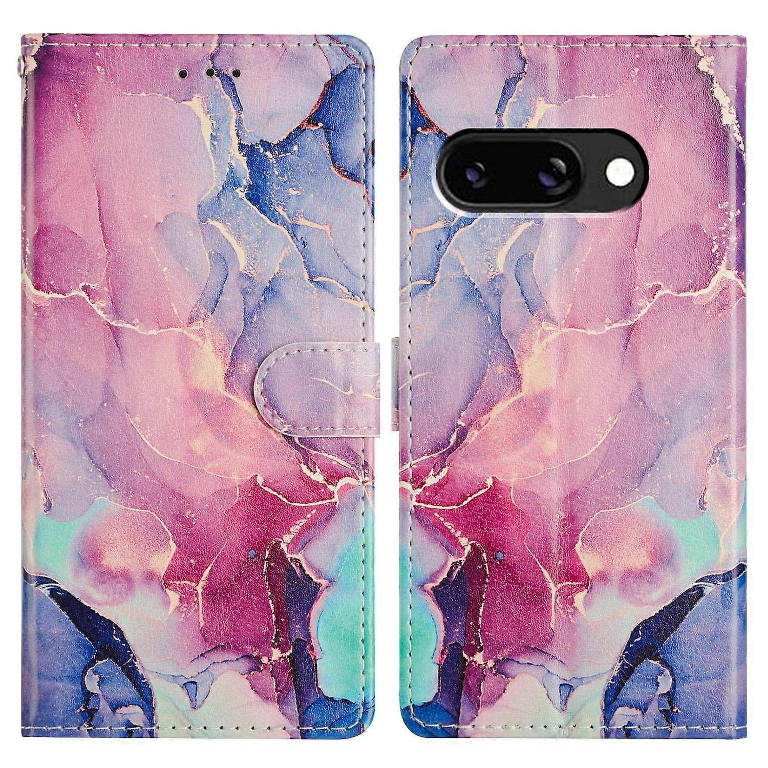For Google Pixel 9a Case PU Leather Wallet Phone Cover with Stand Pattern Painted