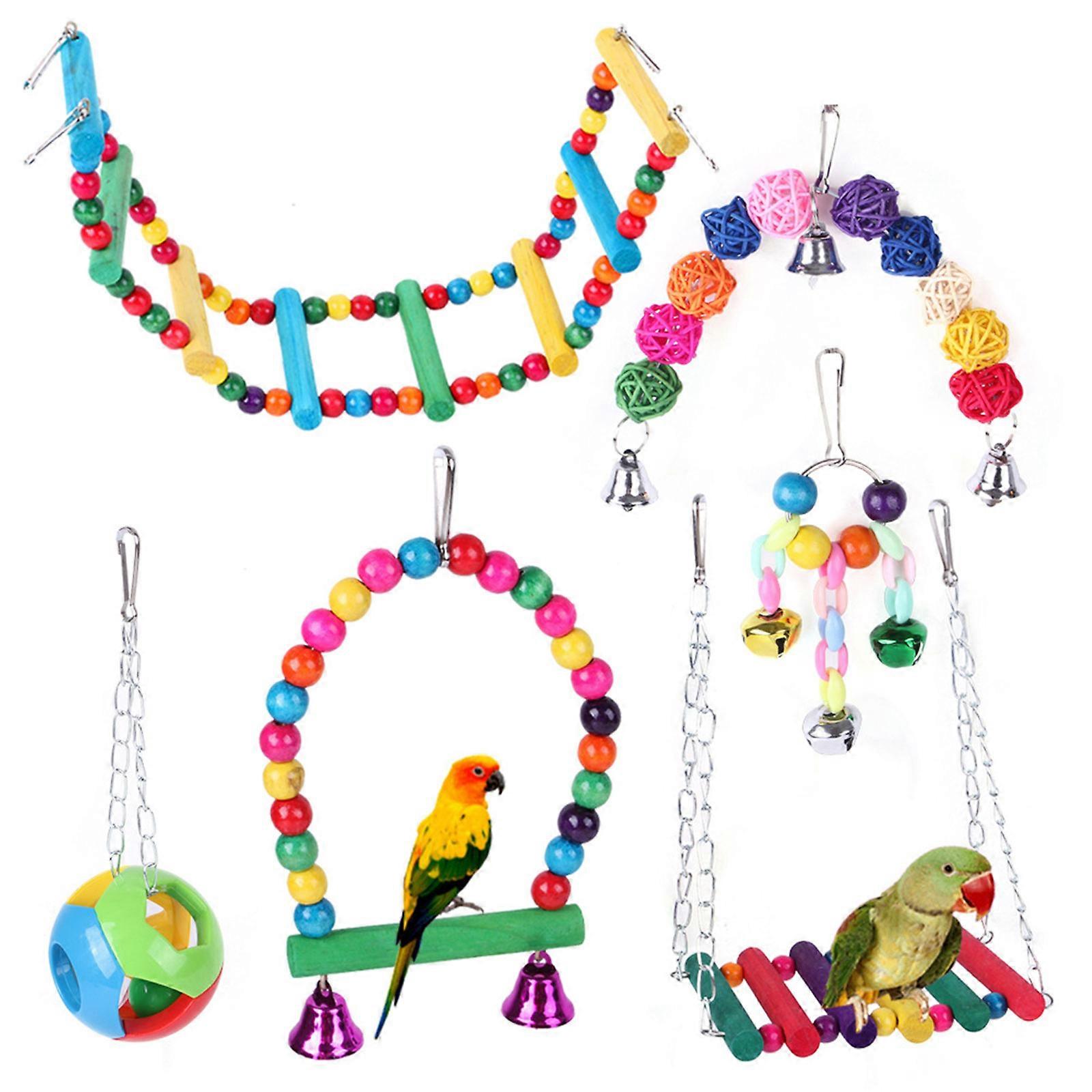 Parakeet Ladder Bridge Chewable Parrot Toy Bird Swing Toy Bird Foraging Wall Toy Bird Foraging Toy Bird Cage Toy