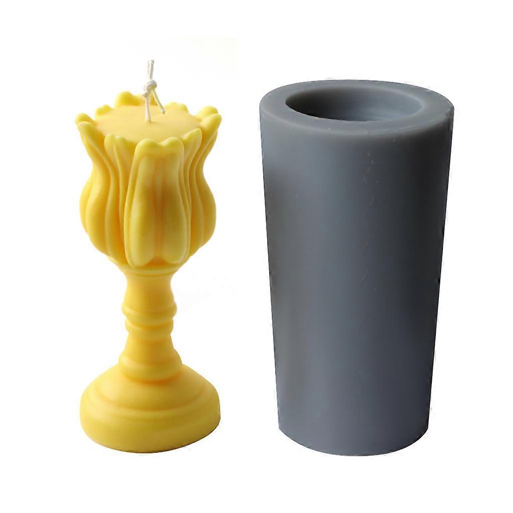 3D Tulip Candle Silicone Mold Soap Crayon Wax Mould Home Ornaments Decorations Making Supplies