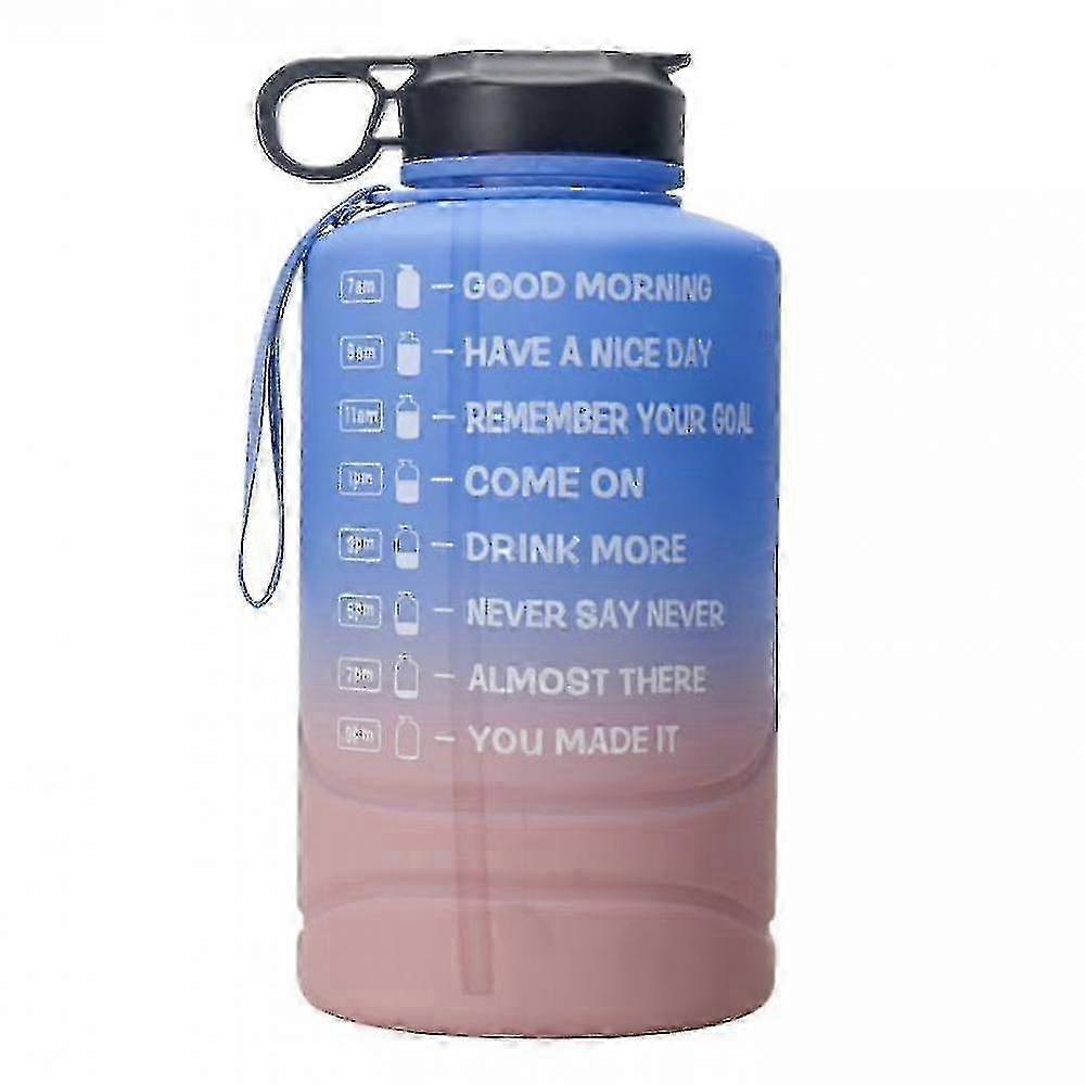 Portable Gradient Pink Sports Water Bottle with Wide Mouth for Motivation and Hydration