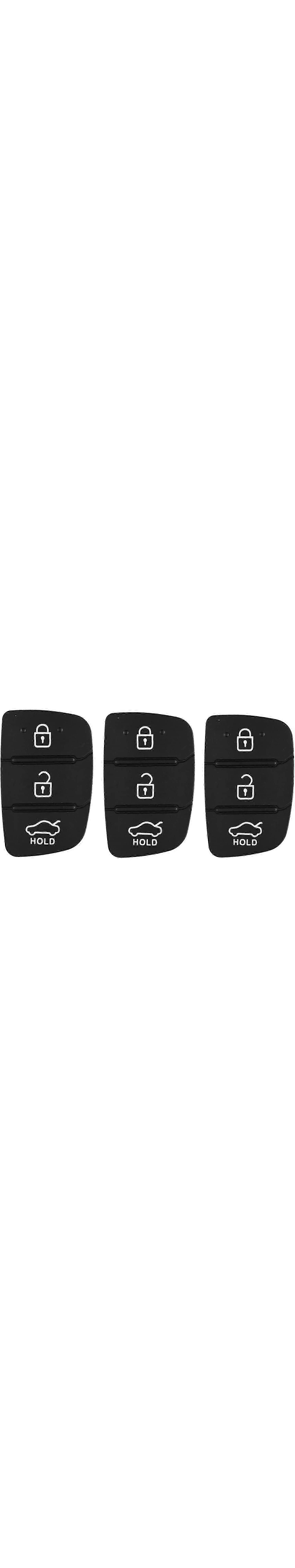 3pcs Car Replacement Rubber with Buttons Car Key 3 Button Keypad