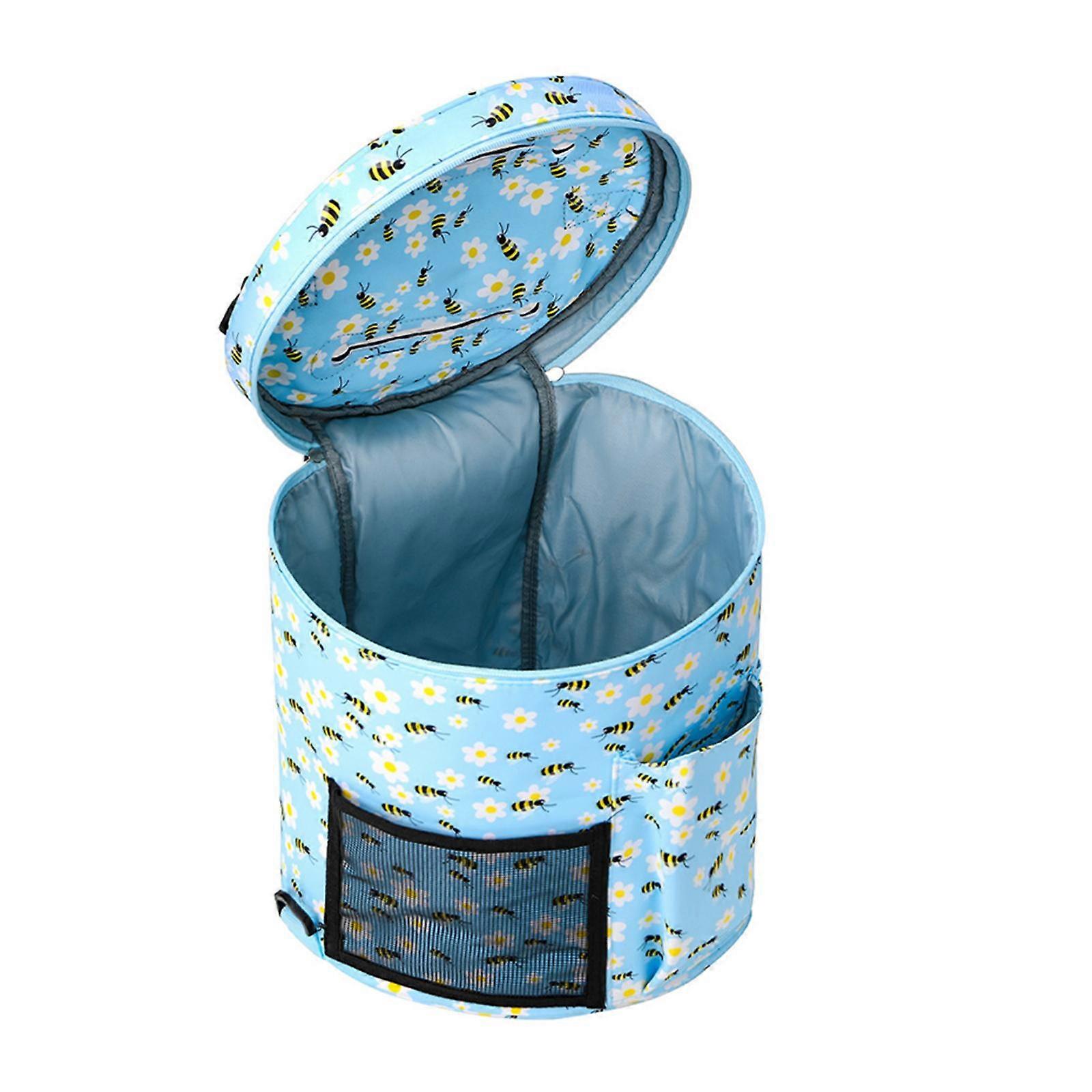 ヤーンケース編みバッグポータブルケースラウンドマルチポケットスモールニットトート