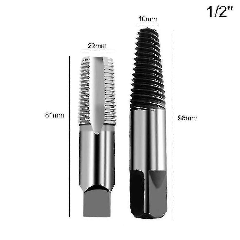 1/2 3/4inch Tuyau Filetage Repair Tap Broken Screw Extractor Hardware Tools Set