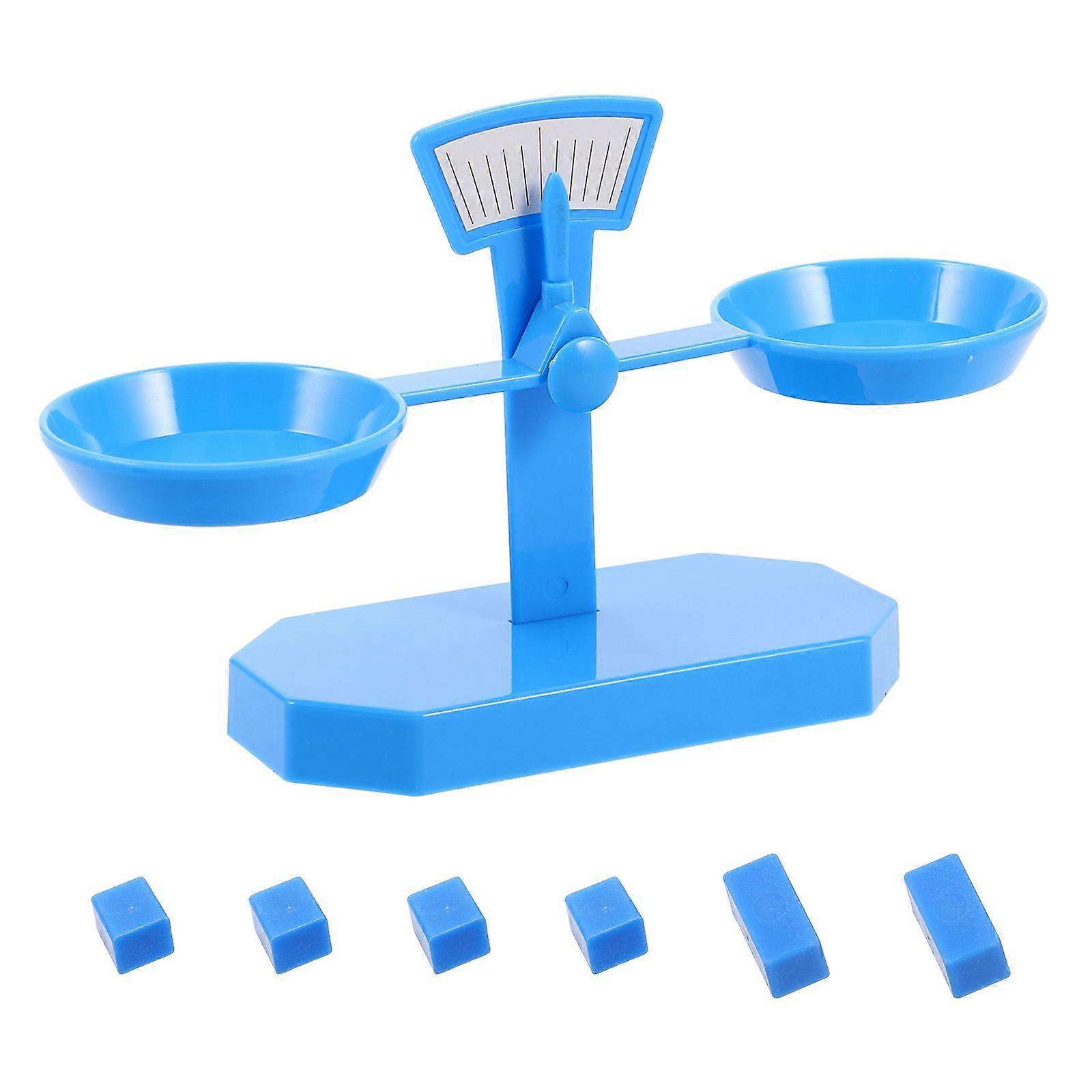 DIY Science Experiment Balance Scale for Kids Math Balance Teaching Instrument Toy for Preschool Elementary School Math Science Experiment Balance Blu