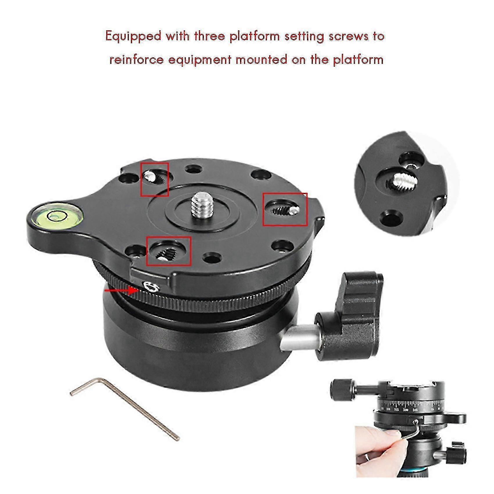Leveling Base Adjusting Plate with Bubble Level for DSLR Camera Compatible with Various Tripod Heads