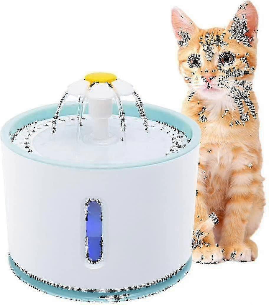 Cat Water Fountain, Automatic And Quiet Water Dispenser For Cat Dog 2.4l Large Capacity Cat Fountain With Led Water Level Window