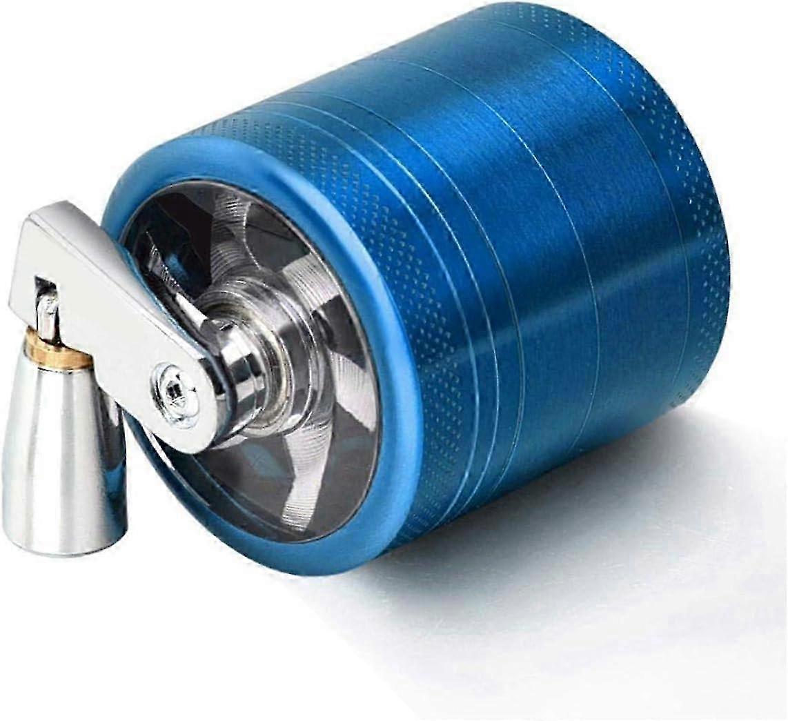 4 Layers Grinder, 4-Layer Zinc Alloy Manual Crusher Mill with 3 Chambers Handle Suitable for Kitchen Spice Use