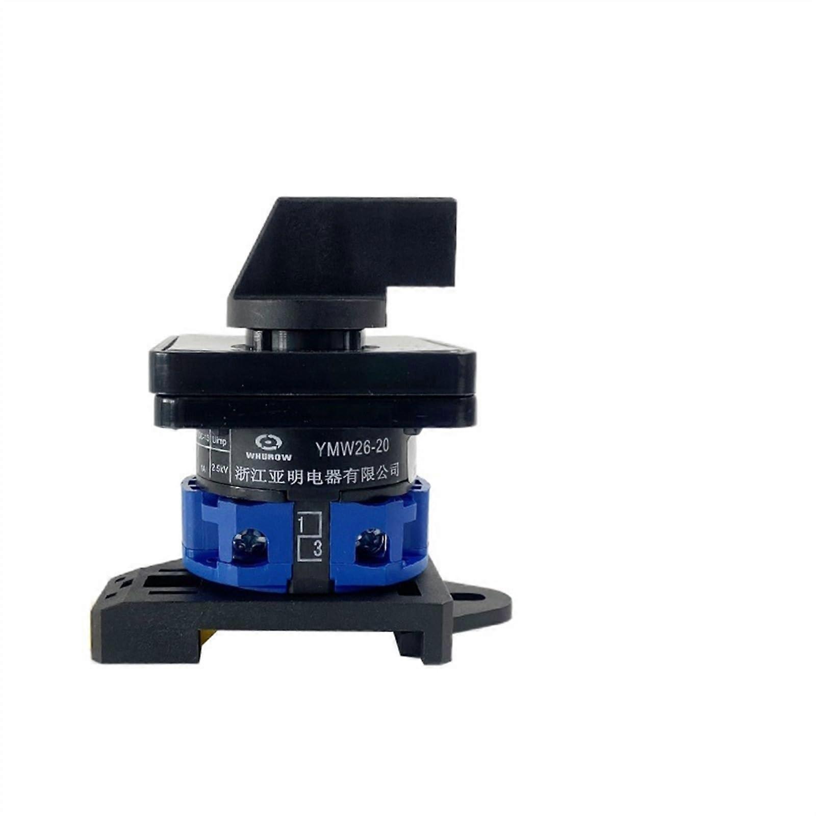 YMW26-20/1 DIN Mounted Rotary Knob Selector Multi-Position 20A 1-Pole 4-Terminal LW26-20 Changeover Cam Switch 0-1 DIN