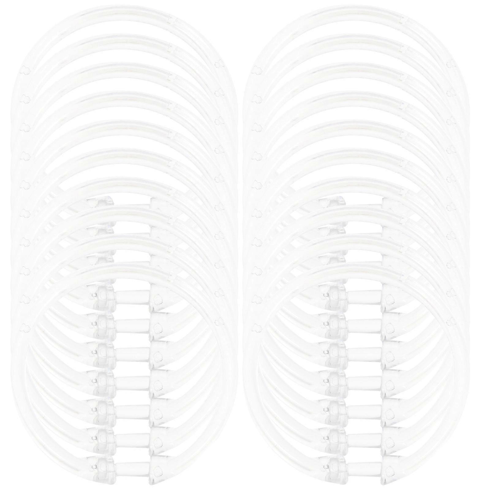 24pcs Transparent Shower Curtain Rings Replacement Acrylic Hooks for Bathroom Rods Smooth Sliding Rustproof Design