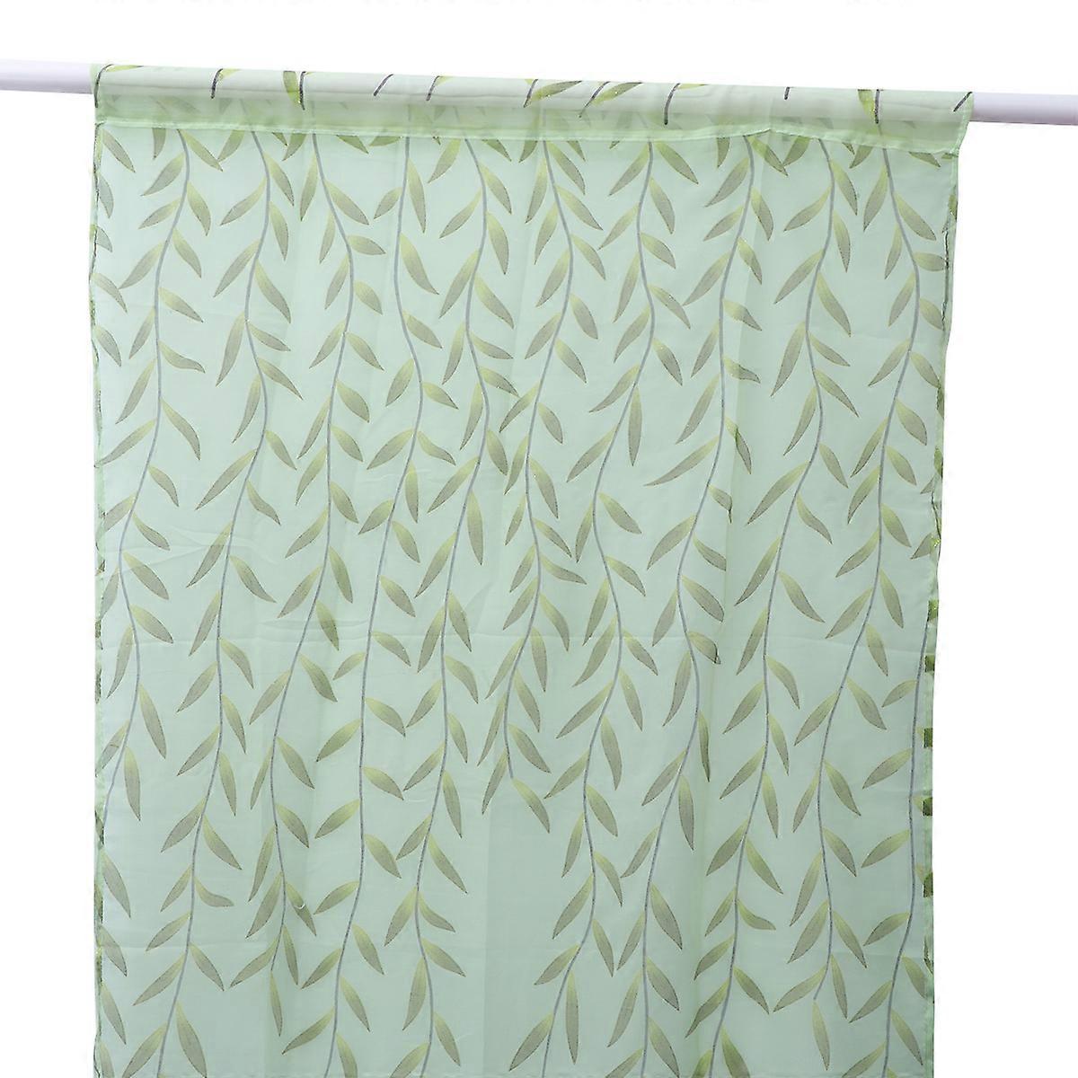 Willow Sheer Curtain Privacy Light Filtering Energy Efficiency For Bedroom 100x270cm Green 1Pack