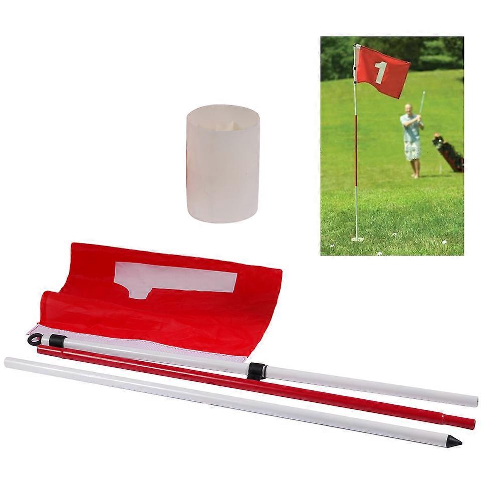 Golf Flagpole Kit for Golf Practice Sticks Assorted Color 180cm 5 Section Design Suitable for Yard Garden Training 1Set