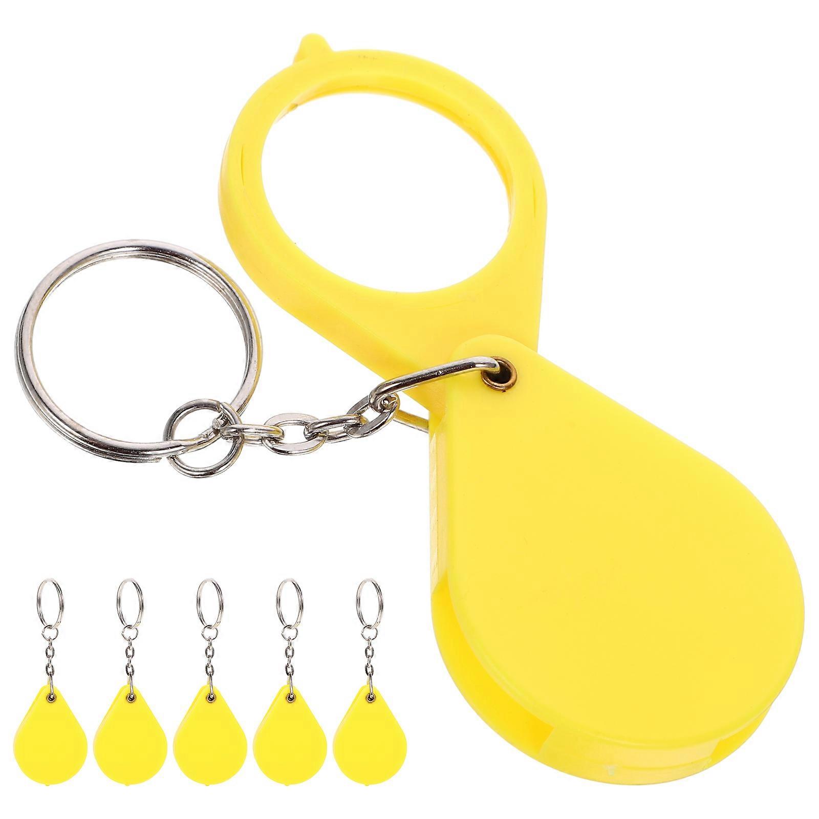 Handheld Pocket Magnifying Glass with LED Light, Compact Keychain Magnifier for Reading and Observation, 6pcs Set for Seniors and Everyday Use