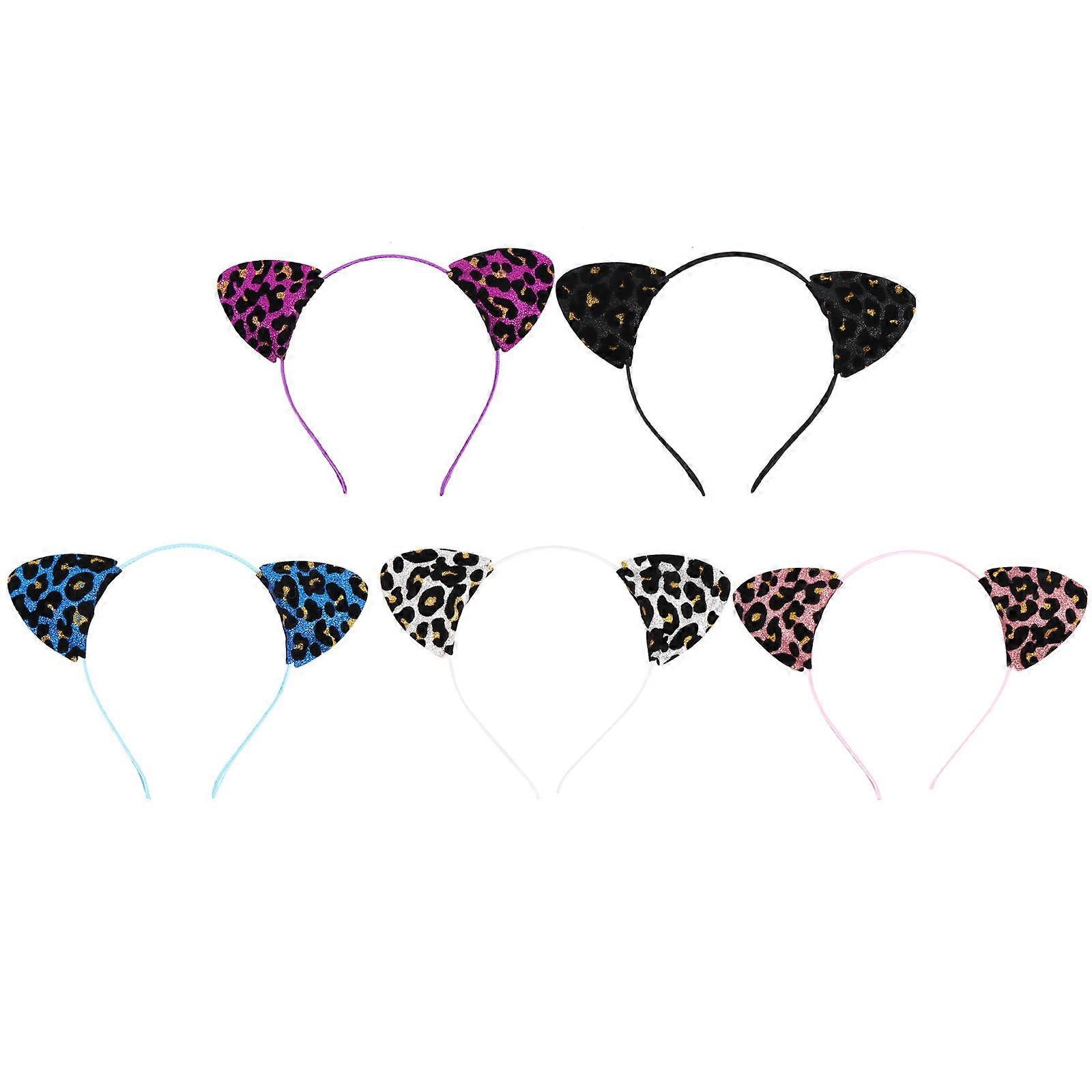 Here's a refined and engaging product description for your **Leopard Cat Ears Headband**:
**5pcs Leopard Cat Ears Headband – Stylish Hair