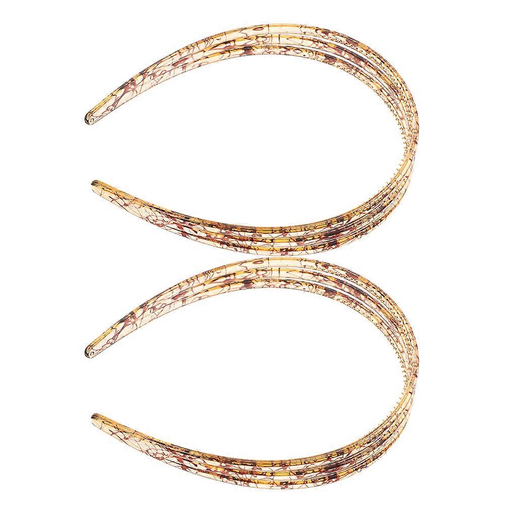 Stylish Non Slip Hair Headbands for Women 2pcs Durable Plastic Headbands with Three Layer Design and Teeth for Makeup, Skincare & Daily Use