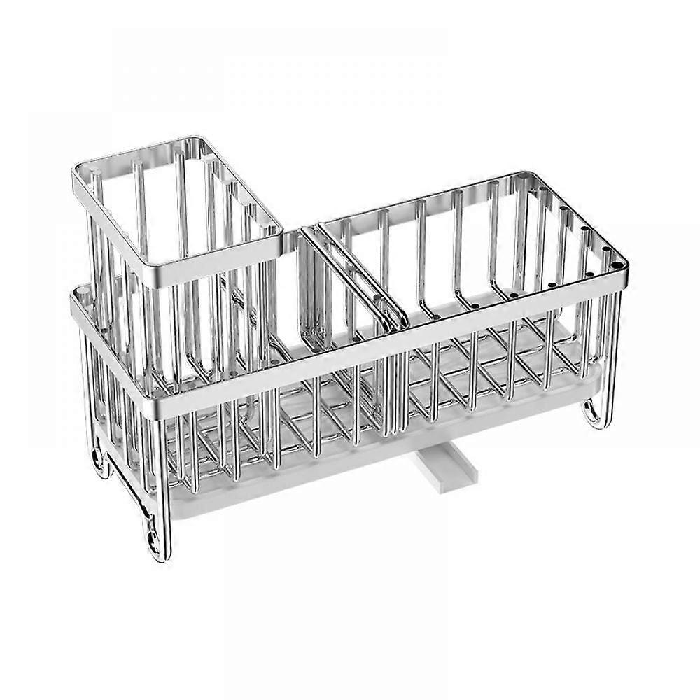 Sink Caddy,Silver Rust-Resistant Kitchen Organizer,Sponge Holder for Kitchen Sink