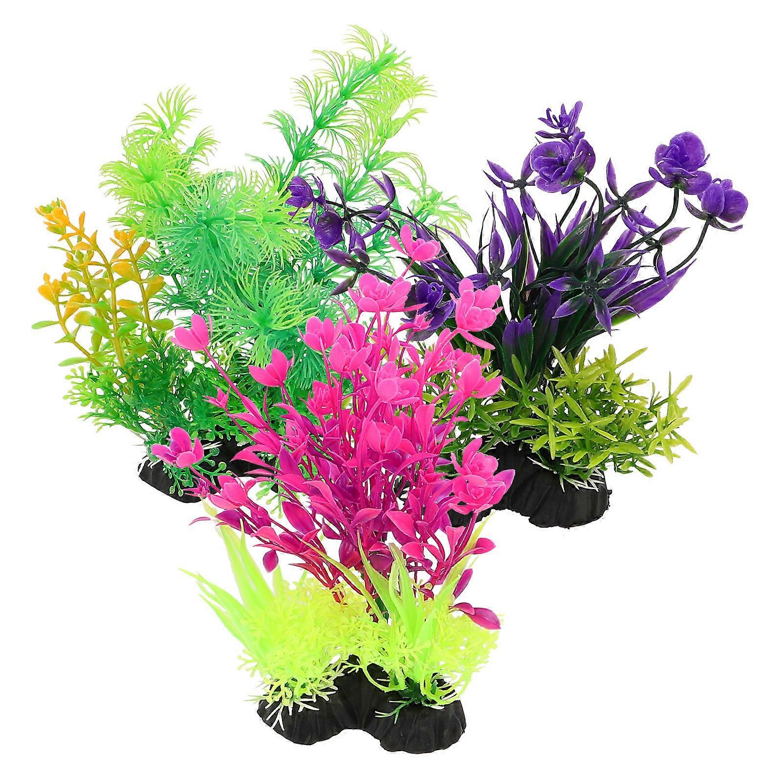Artificial Aquarium Plants Decorative Fish Tank Accessories Assorted Color 17.50X16.00X10.00CM Underwater Scene Creation 3Pcs