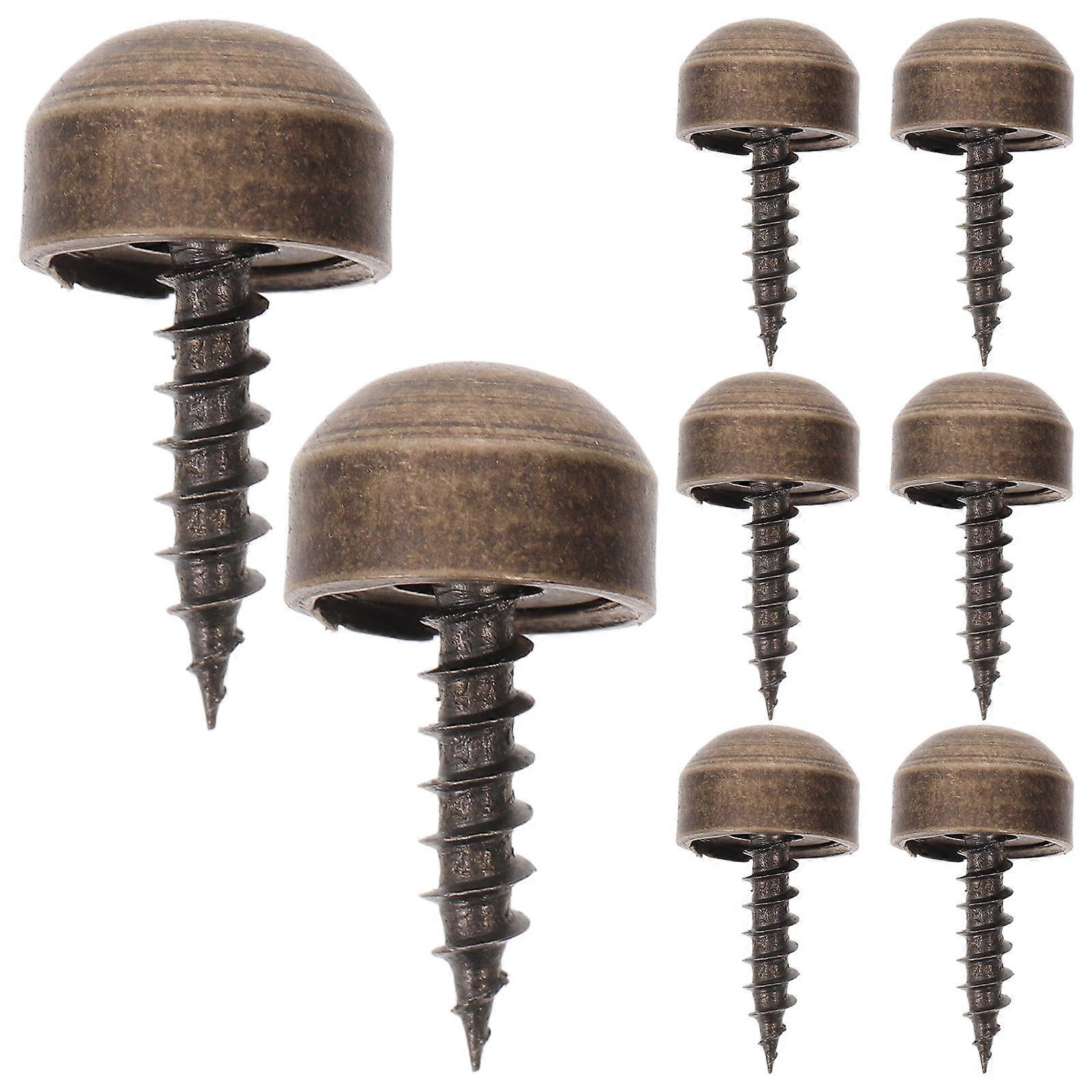 8pcs Brass Decorative Screw Caps with Self Tapping Screws for Mirror and Glass Panel Mounting – Durable End Caps for Furniture, Easy Installation