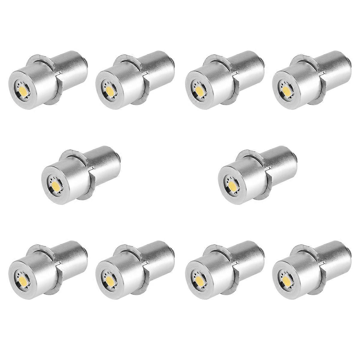 10X 1W P13.5S Led Flashlight Bulb, 100-110LM 2700-7000K Replacement Bulb Torch Lamp Emergency Work L