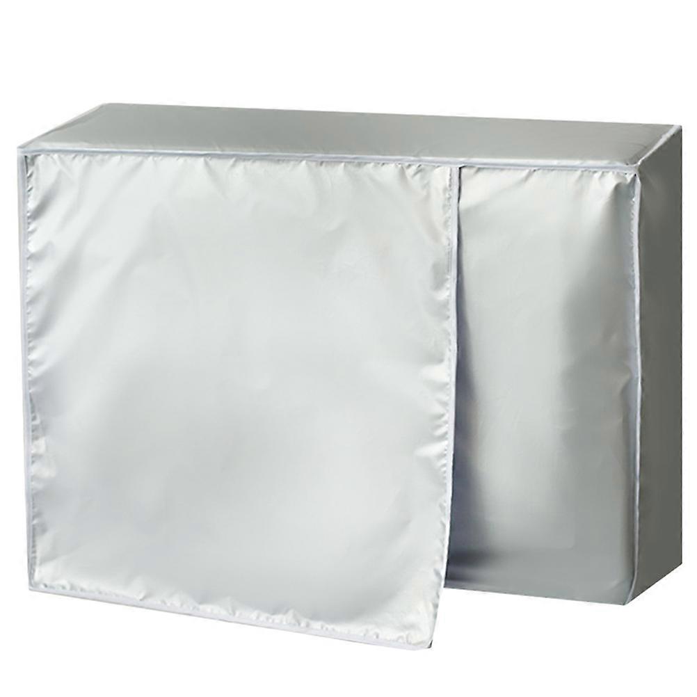 Air Conditioner Unit Cover Outdoor Usage Polyester Air Conditioner Outer Machine Cover Dustproof Silver 1Pcs