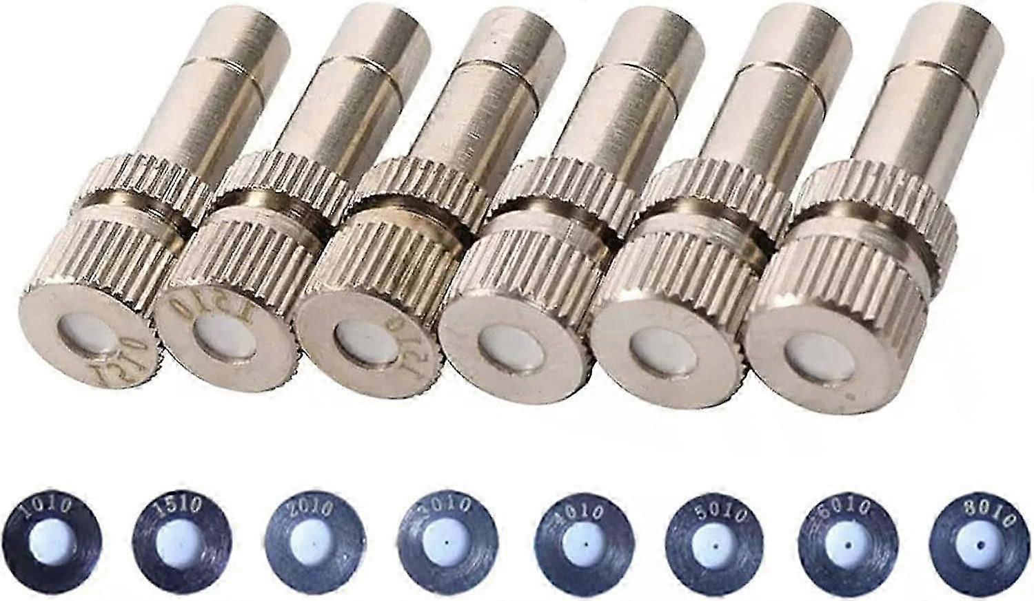 10PCS Misting System Nozzle, Mist Spray Nozzle for Outdoor Cooling System, Anti-Drip Atomizer Nozzle, 6mm Connection (Size : 0.6mm)