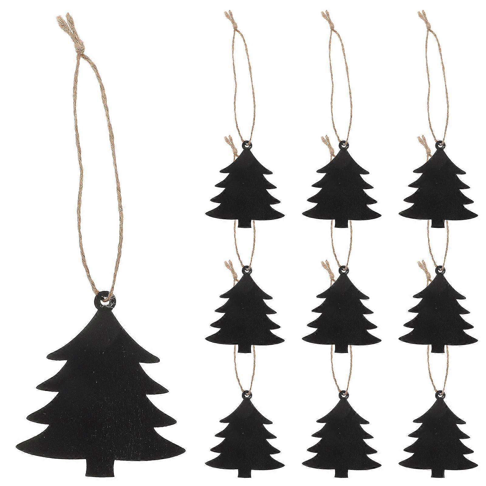 Great! Here's a well structured product description and key information for the **"10pcs Mini Double Sided Wooden Christmas Tree Chalkboard Labels