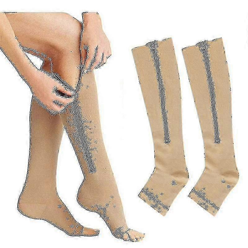 Calze a compressione da donna ispessite con cerniera per un supporto professionale delle gambe