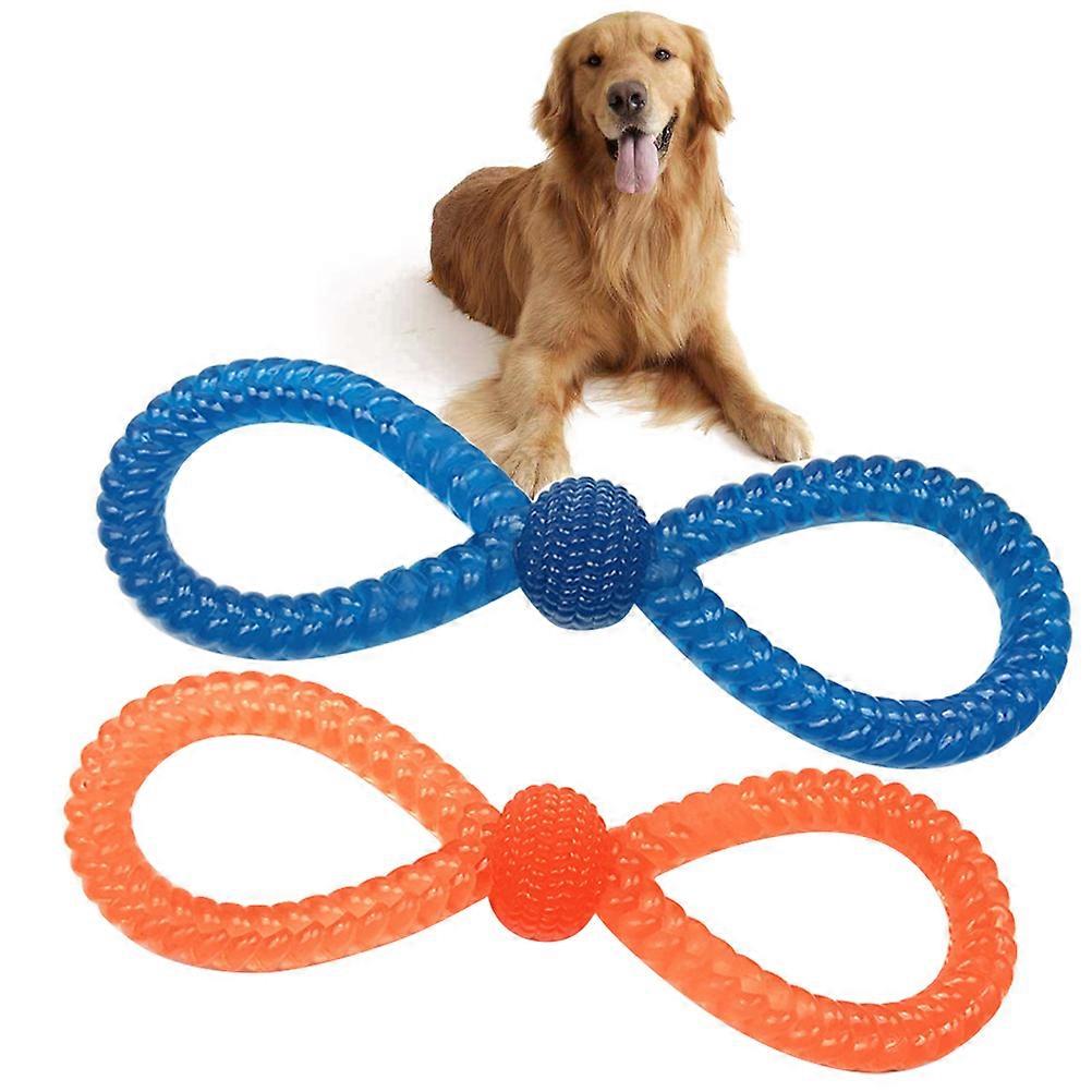 Dog Interactive Toy 8 Shape Design TPR Anti for Small Medium Dog Owners 2Pcs