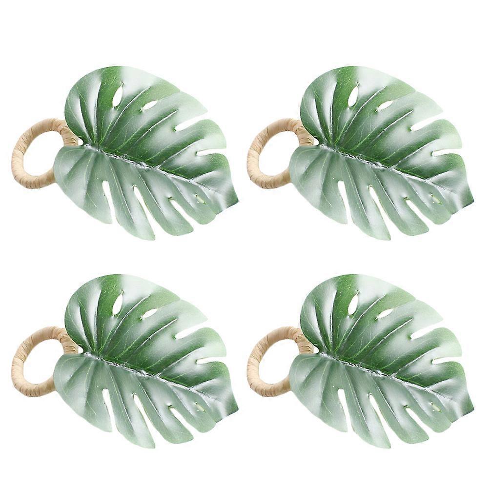 Creative Napkin Rings Serviette Buckles Green 12x11cm PE Decoration 4Pcs