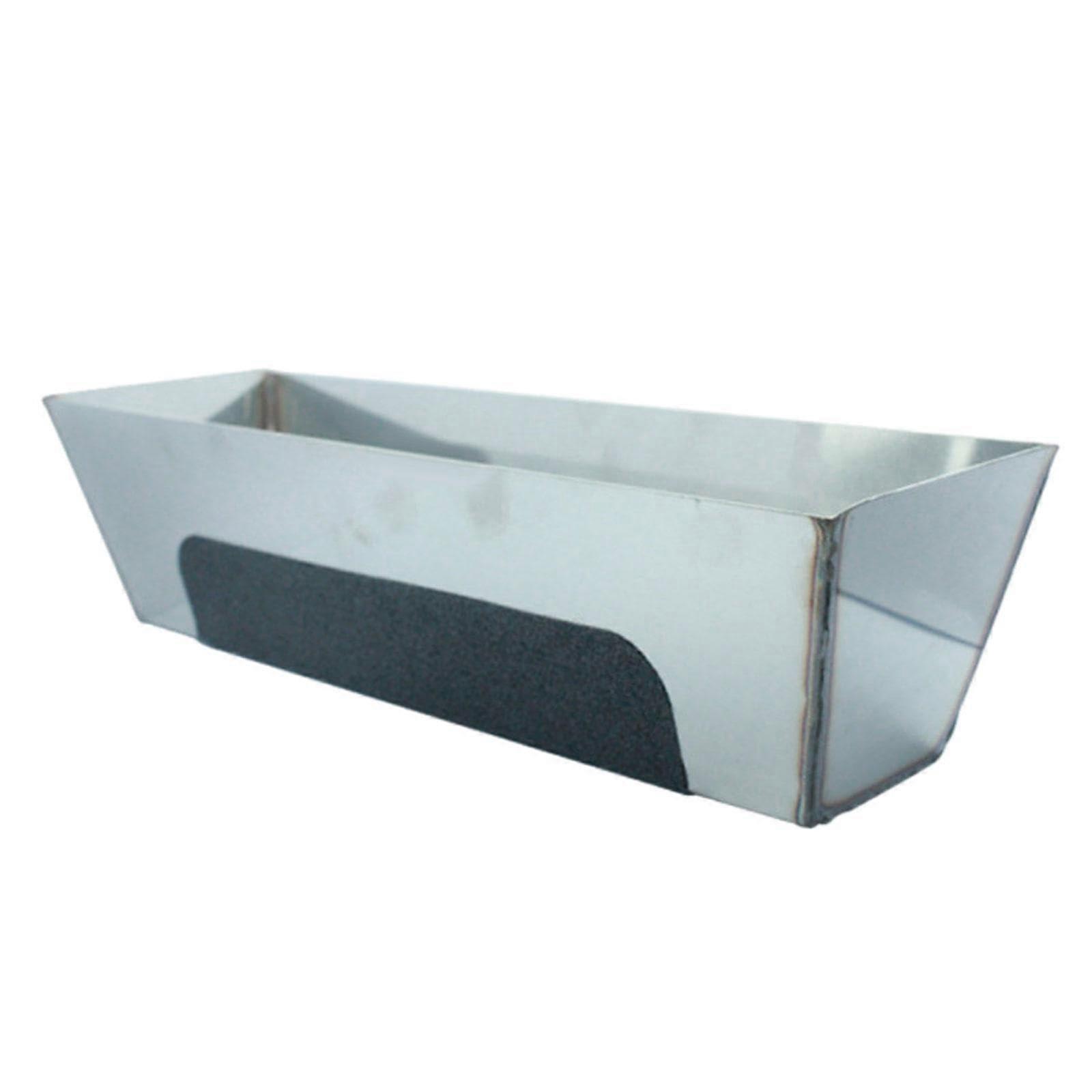 Stainless Steel Mud Pan 12 Inch with Scraper Bar, Reinforced Band, Durable Drywall Tool for Easy Knife Cleaning
