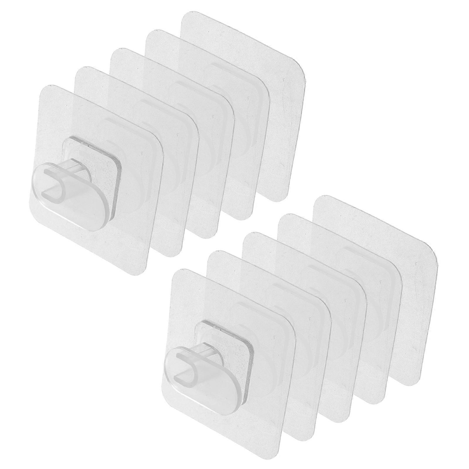 Clear Hanging Hooks Heavy Duty Adhesive Wall Hooks For Bathroom And Kitchen Splashproof Versatile Use 10Pack